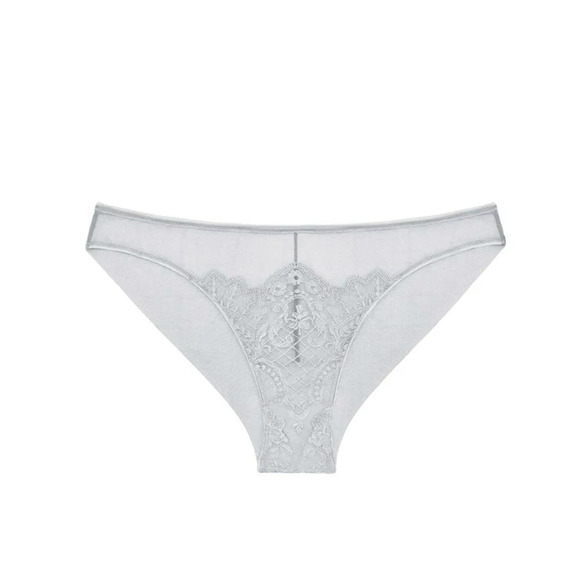 I.D.Sarrieri Womens French Silver Goddess Lace Mesh Brief Size 1 ( Small) 10769 - Picture 2 of 2